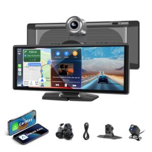 10.26 Inch Portable Carplay Screen for Car -with 4K Dash Cam