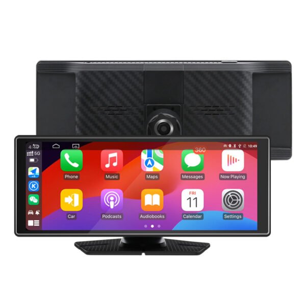10.26'' 4K CarPlay Dash Cam – Dual Front &Reversing mirror and portable PND - 图片 2
